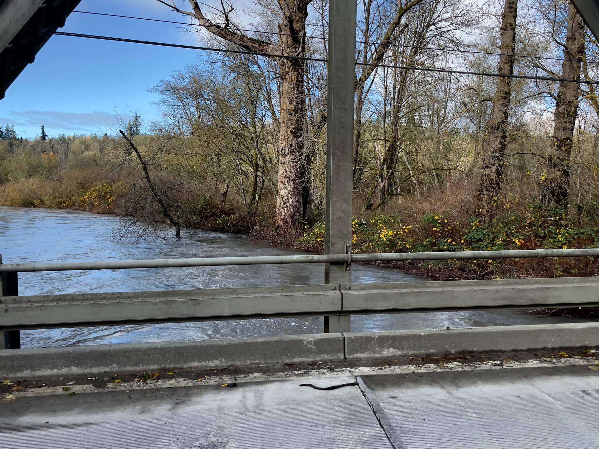 Samish River flooding its banks