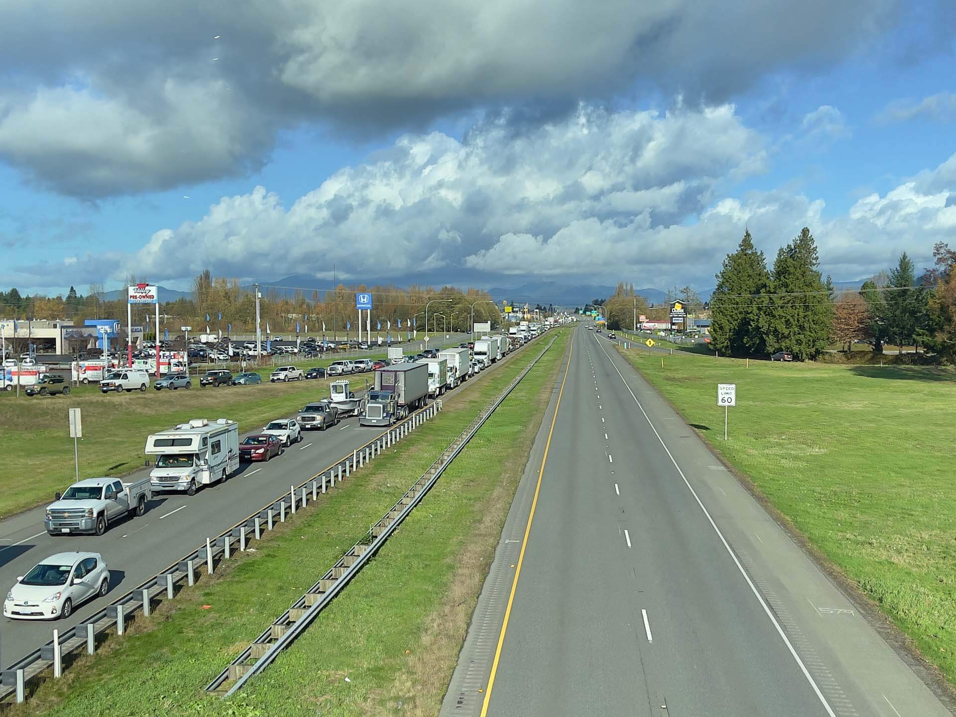 Looking North on I-5 from George Hopper overpass