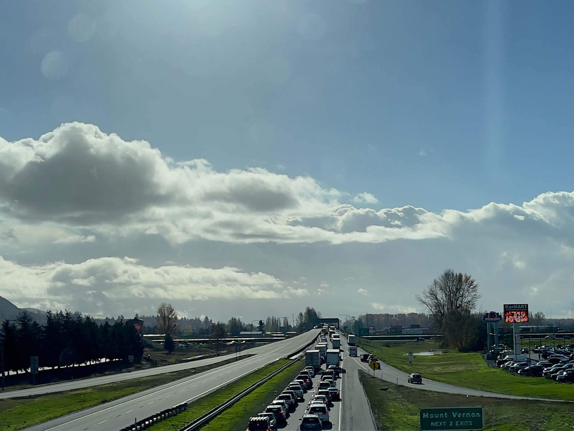 Looking South on I-5 from George Hopper overpass