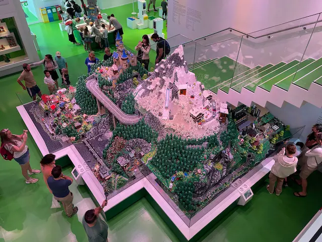 Mountain scene made of Lego.