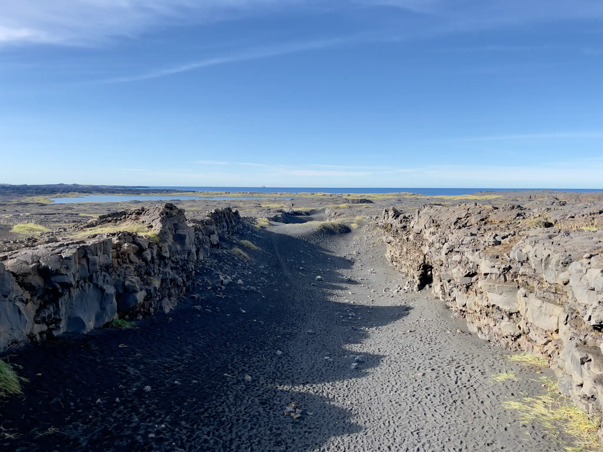 Split between two continental plates