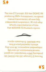 Z-Car Concept Playing Card
