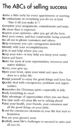 ABCs of selling success