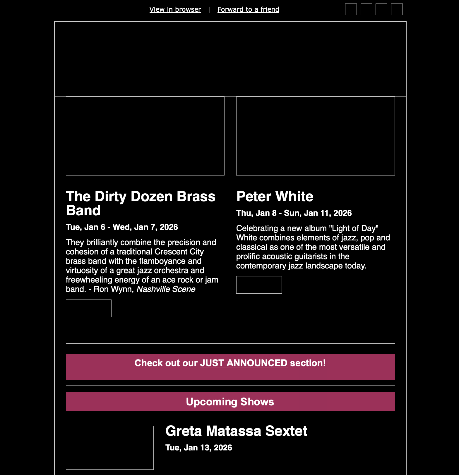 Jazz Alley promotional email
